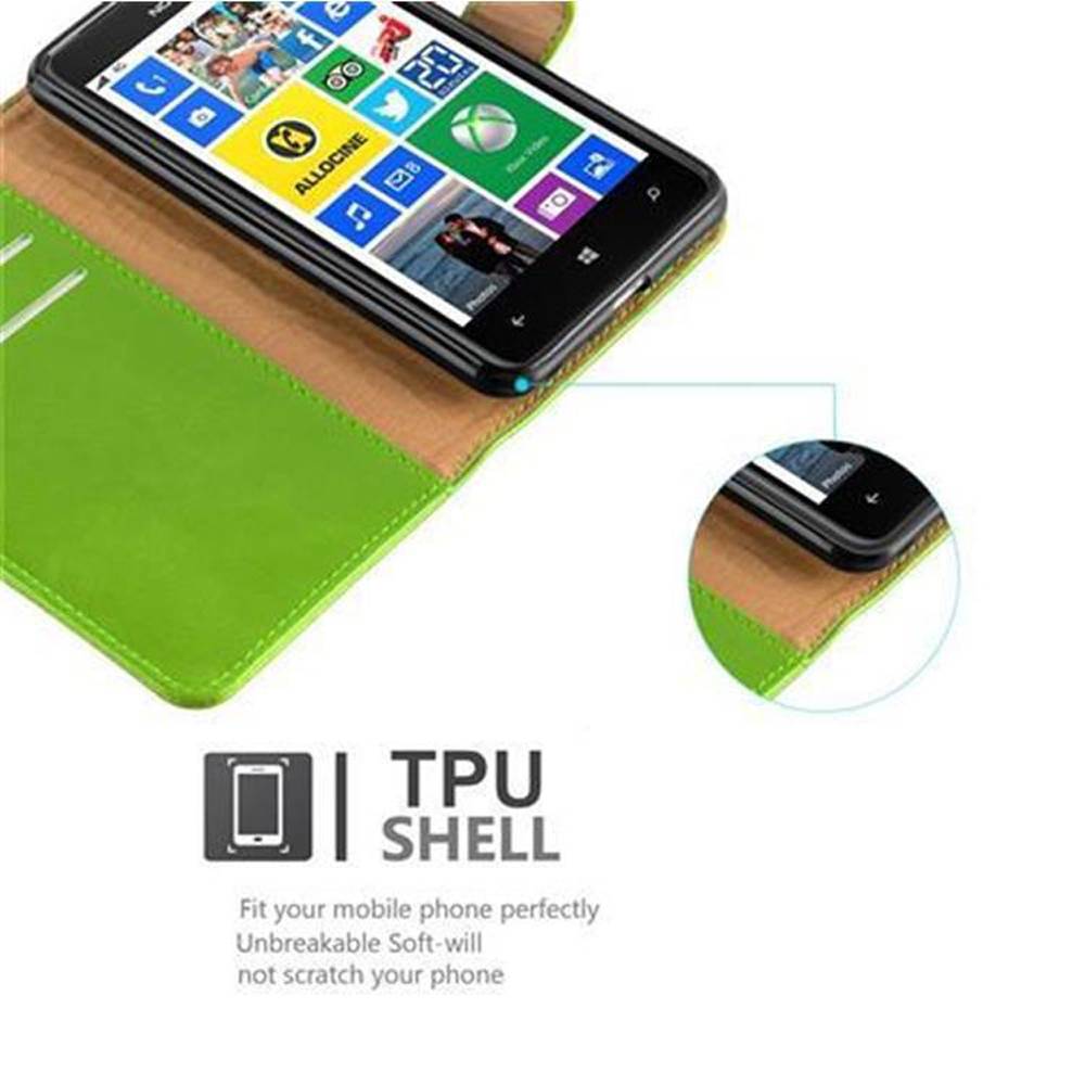 Cadorabo Hülle für Nokia Lumia 625 Schutzhülle in Grün Handyhülle Book Tasche Case Etui Luxury