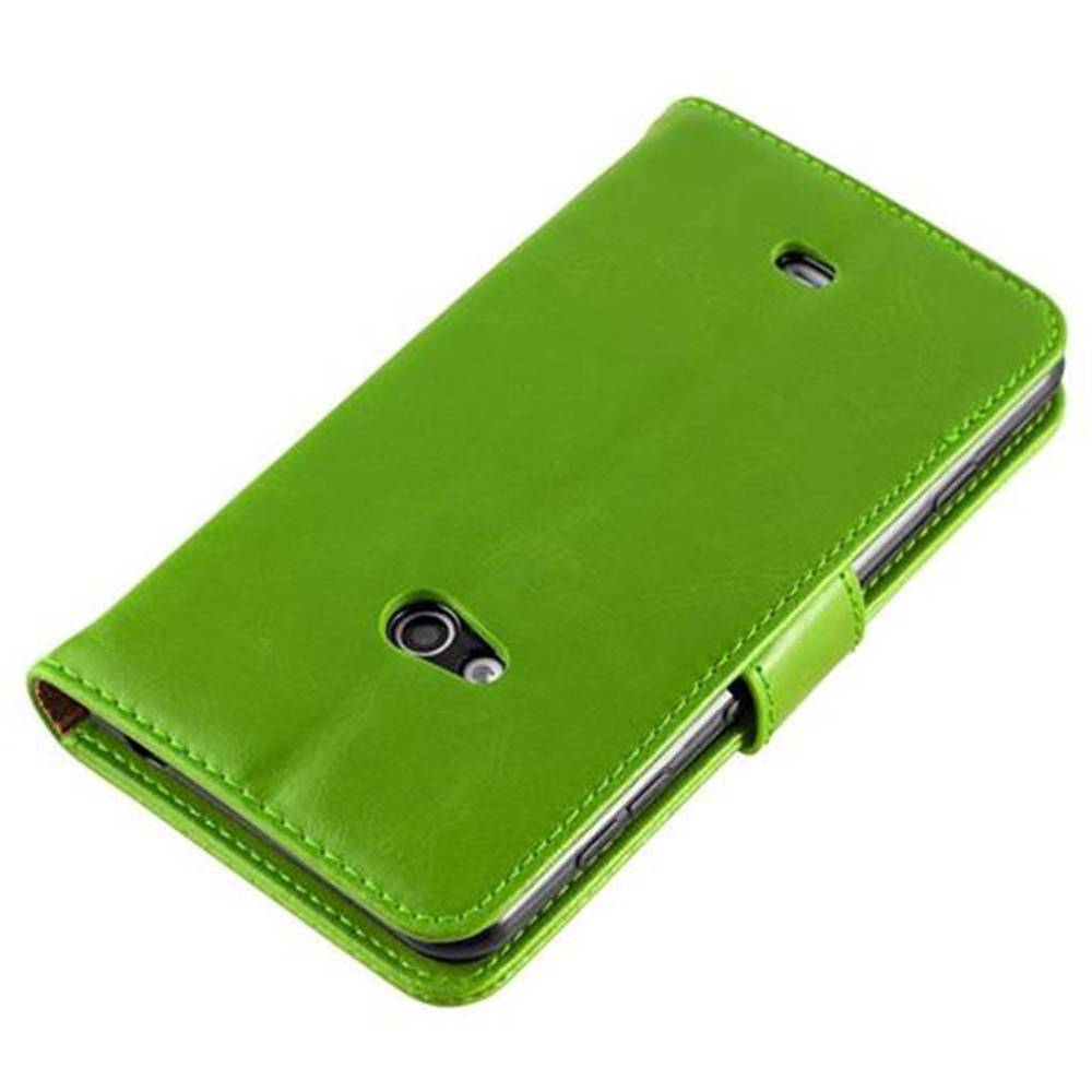 Cadorabo Hülle für Nokia Lumia 625 Schutzhülle in Grün Handyhülle Book Tasche Case Etui Luxury