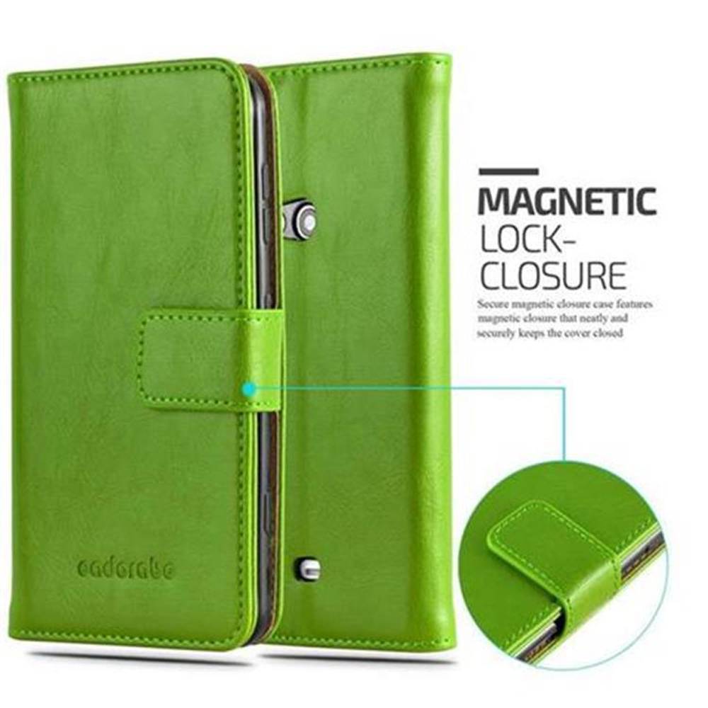 Cadorabo Hülle für Nokia Lumia 625 Schutzhülle in Grün Handyhülle Book Tasche Case Etui Luxury