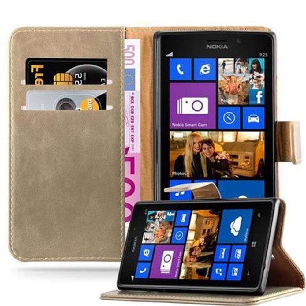 Cadorabo Hülle für Nokia Lumia 925 Schutzhülle in Braun Handyhülle Book Tasche Case Etui Luxury