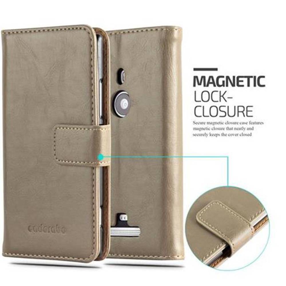 Cadorabo Hülle für Nokia Lumia 925 Schutzhülle in Braun Handyhülle Book Tasche Case Etui Luxury