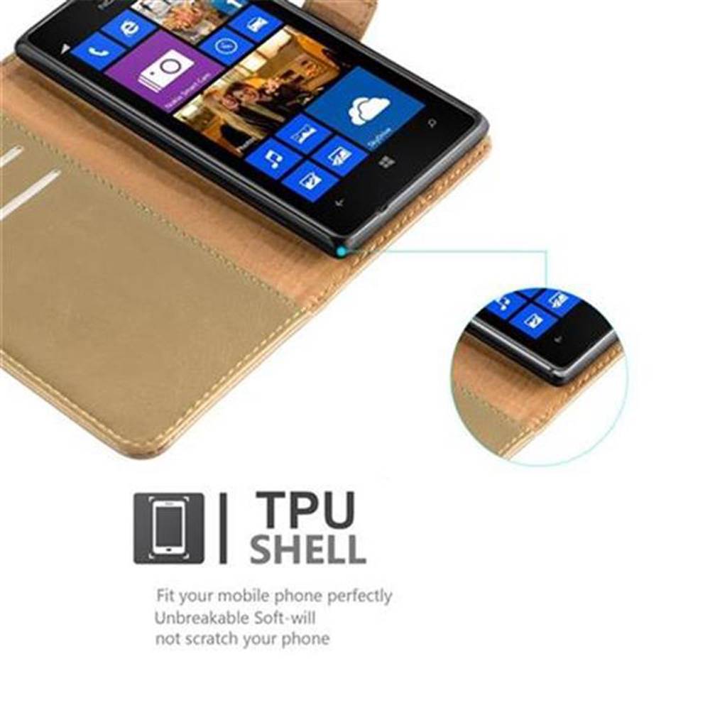 Cadorabo Hülle für Nokia Lumia 925 Schutzhülle in Braun Handyhülle Book Tasche Case Etui Luxury
