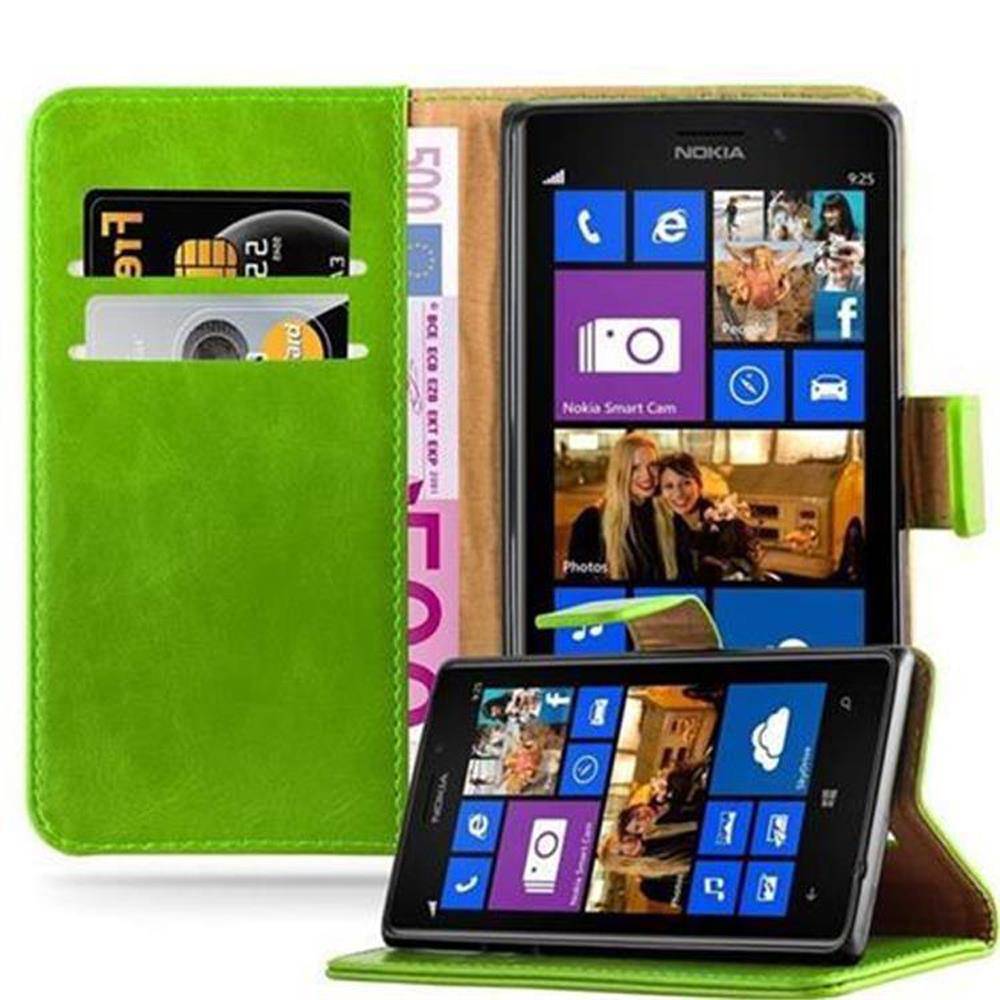Cadorabo Hülle für Nokia Lumia 925 Schutzhülle in Grün Handyhülle Book Tasche Case Etui Luxury