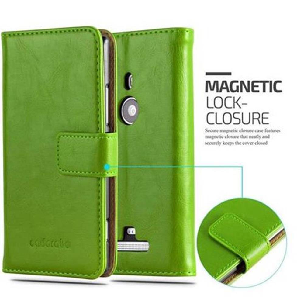 Cadorabo Hülle für Nokia Lumia 925 Schutzhülle in Grün Handyhülle Book Tasche Case Etui Luxury