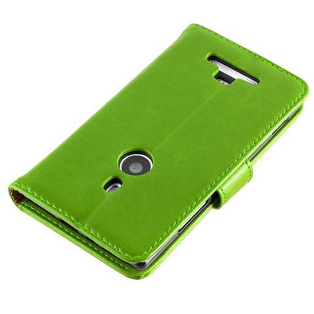 Cadorabo Hülle für Nokia Lumia 925 Schutzhülle in Grün Handyhülle Book Tasche Case Etui Luxury