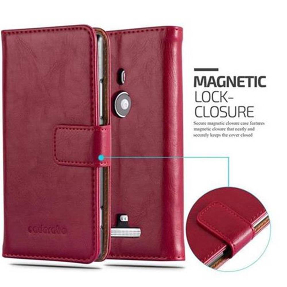 Cadorabo Hülle für Nokia Lumia 925 Schutzhülle in Rot Handyhülle Book Tasche Case Etui Luxury