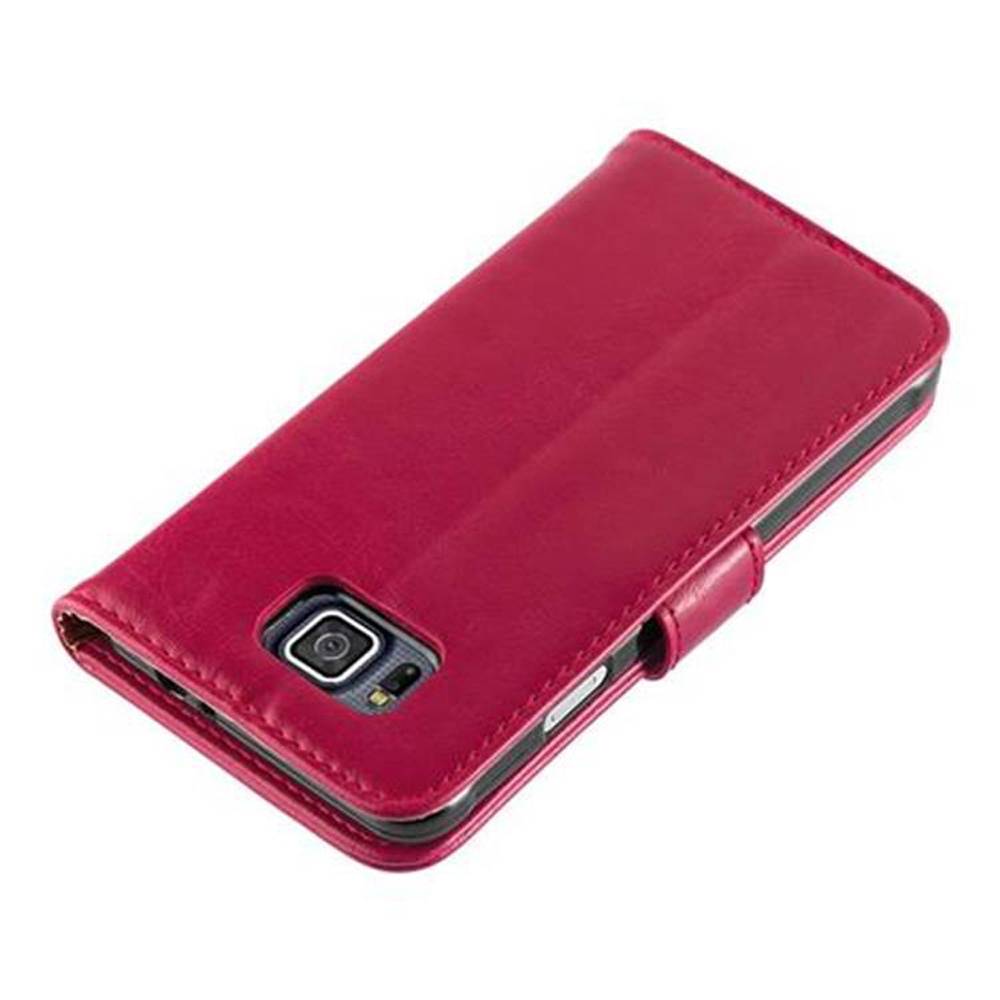 Cadorabo Hülle für Samsung Galaxy ALPHA Schutzhülle in Rot Handyhülle Book Tasche Case Etui Luxury