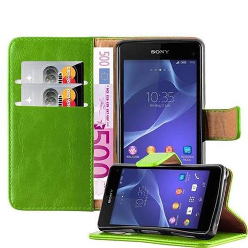 Cadorabo Hülle für Sony Xperia Z1 COMPACT Schutzhülle in Grün Handyhülle Book Tasche Case Etui Luxury