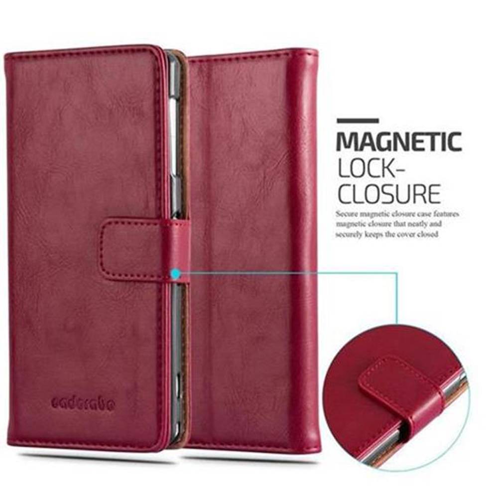 Cadorabo Hülle für Sony Xperia Z1 Schutzhülle in Rot Handyhülle Book Tasche Case Etui Luxury