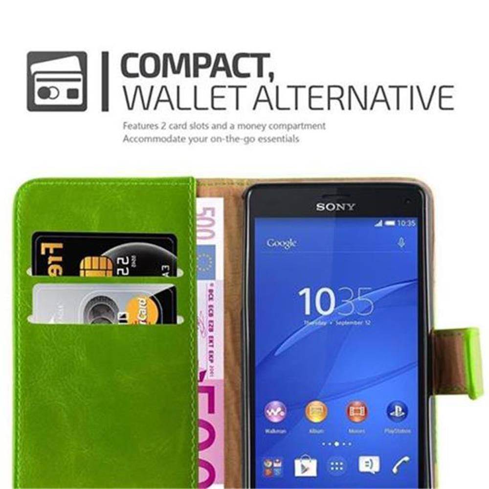 Cadorabo Hülle für Sony Xperia Z3 COMPACT Schutzhülle in Grün Handyhülle Book Tasche Case Etui Luxury