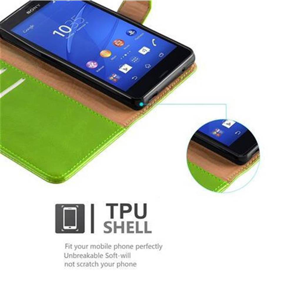 Cadorabo Hülle für Sony Xperia Z3 COMPACT Schutzhülle in Grün Handyhülle Book Tasche Case Etui Luxury
