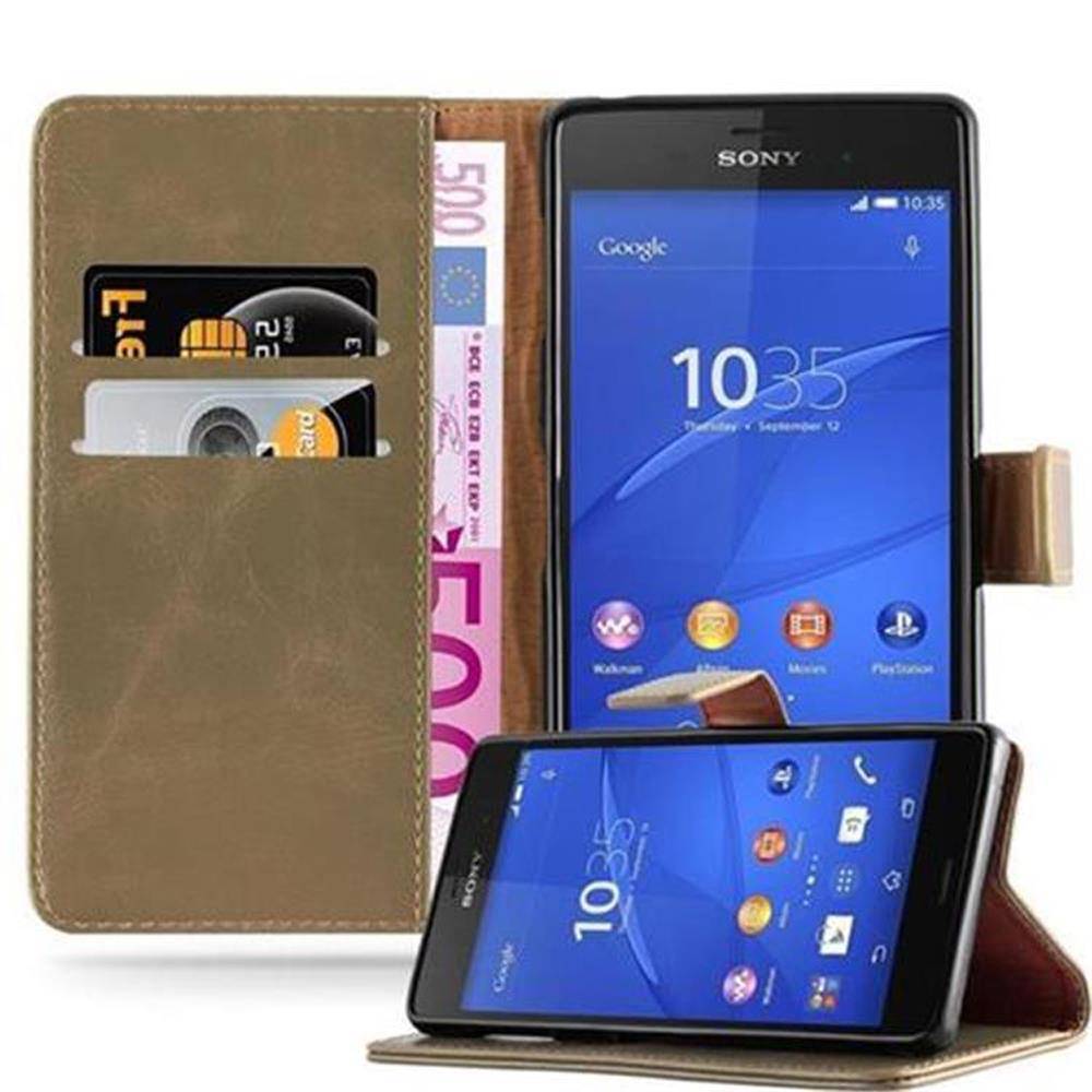 Cadorabo Hülle für Sony Xperia Z3 Schutzhülle in Braun Handyhülle Book Tasche Case Etui Luxury