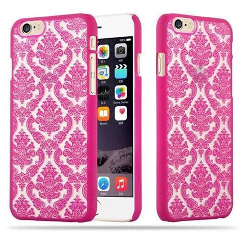 Cadorabo Hülle für Apple iPhone 6 / 6S Schutz Hülle in Rosa Hard Case Schutzhülle Blumen Etui Handyhülle