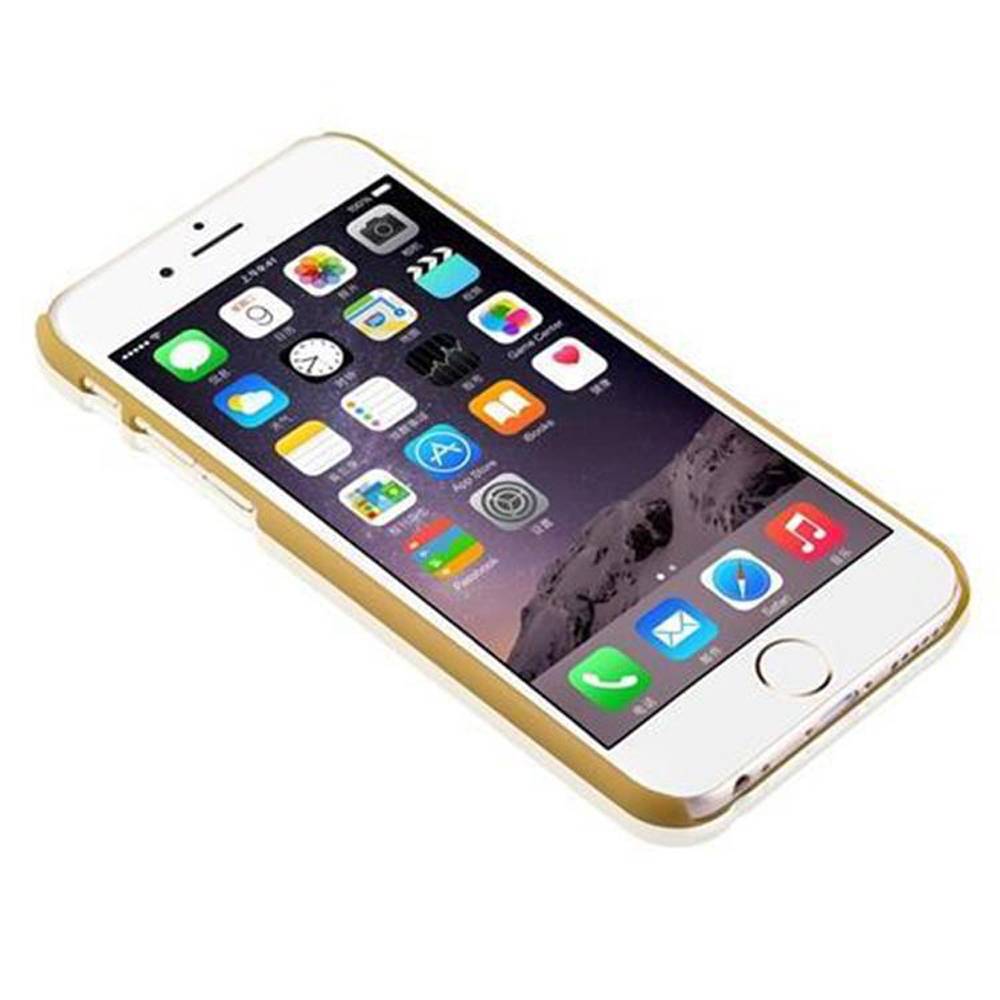 Cadorabo Hülle für Apple iPhone 6 / 6S Schutz Hülle in Gold Hard Case Schutzhülle Blumen Etui Handyhülle