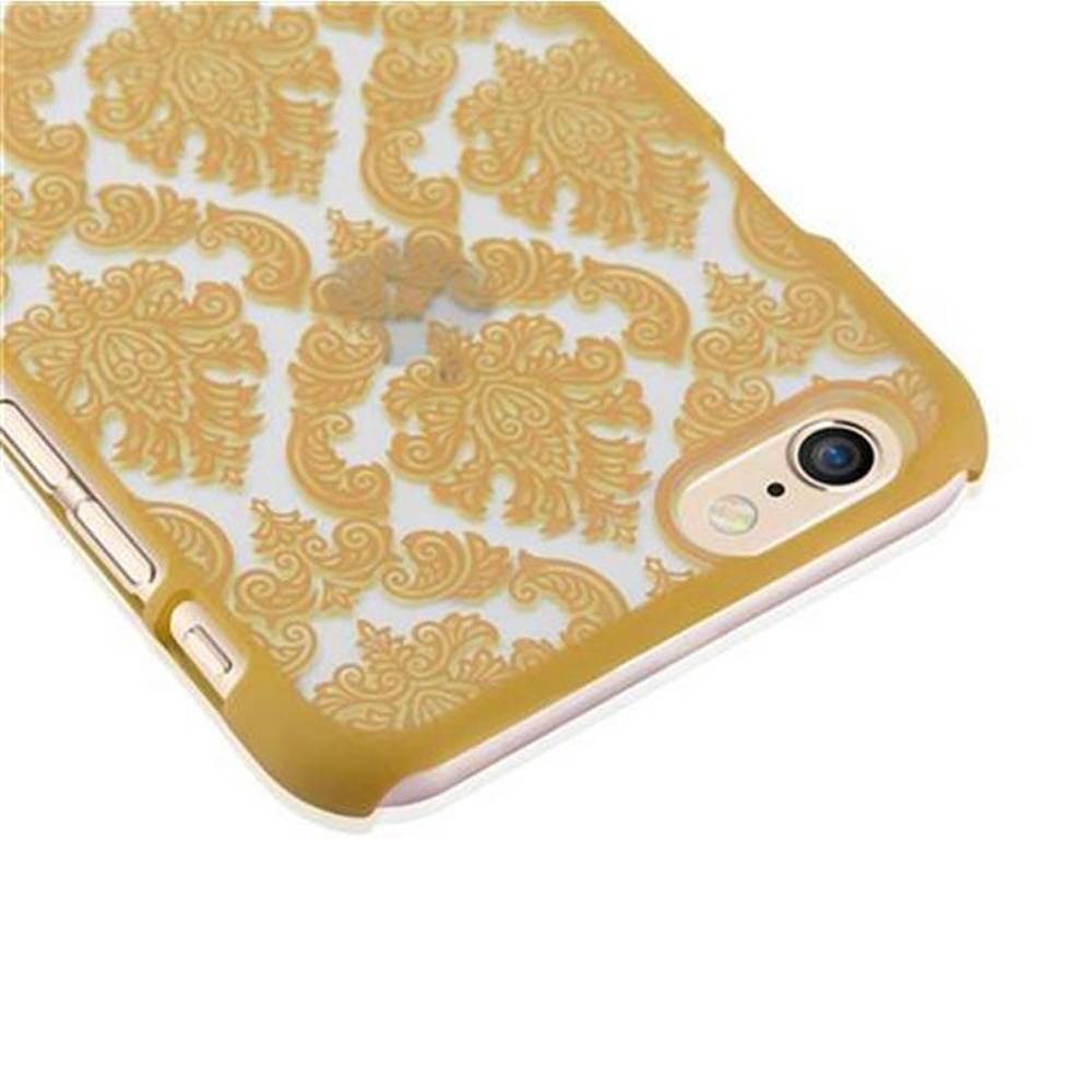 Cadorabo Hülle für Apple iPhone 6 / 6S Schutz Hülle in Gold Hard Case Schutzhülle Blumen Etui Handyhülle