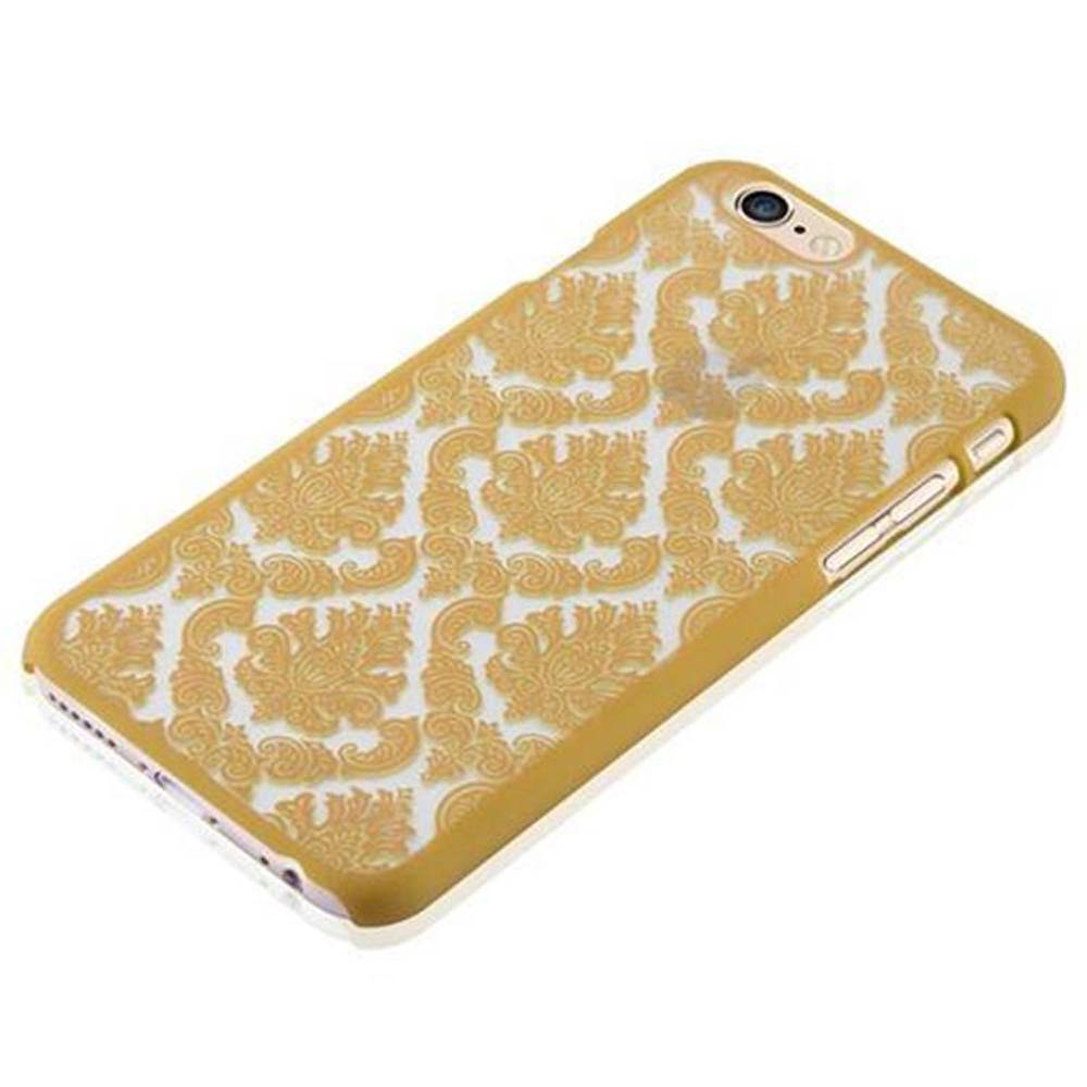 Cadorabo Hülle für Apple iPhone 6 / 6S Schutz Hülle in Gold Hard Case Schutzhülle Blumen Etui Handyhülle