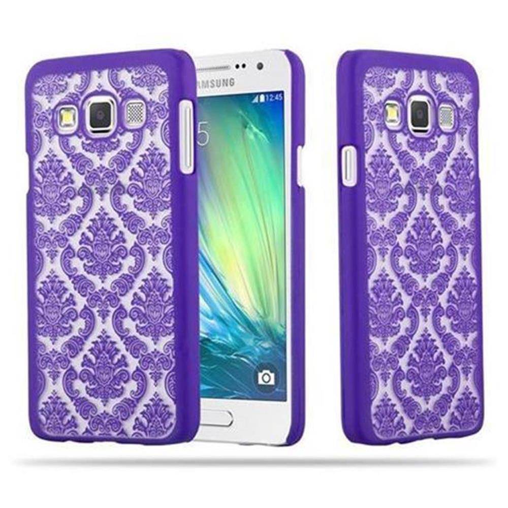 Cadorabo Hülle für Samsung Galaxy A3 2015 Schutz Hülle in Lila Hard Case Schutzhülle Blumen Etui Handyhülle
