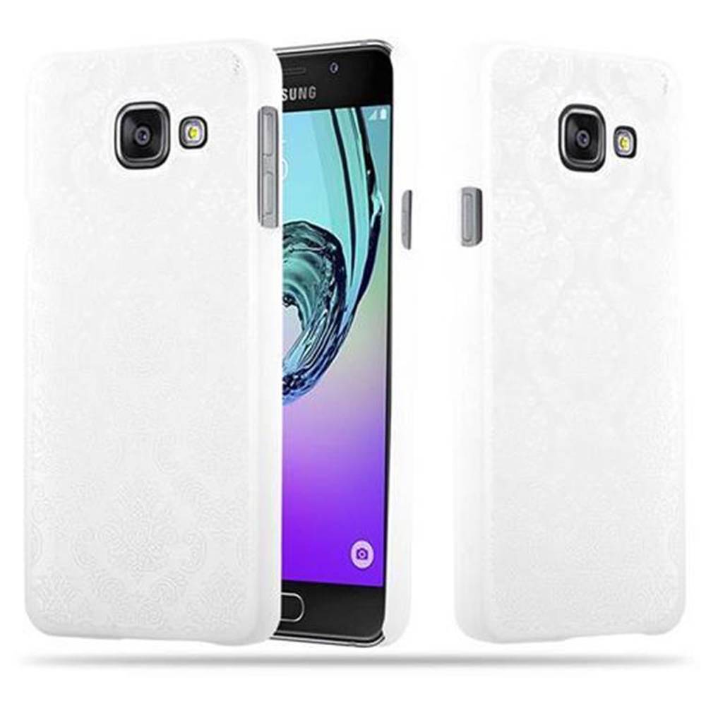 Cadorabo Hülle für Samsung Galaxy A3 2016 Schutz Hülle in Weiß Hard Case Schutzhülle Blumen Etui Handyhülle