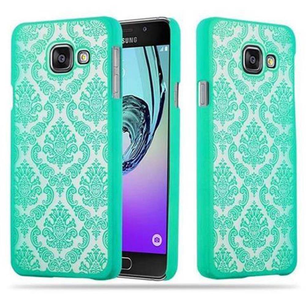 Cadorabo Hülle für Samsung Galaxy A3 2016 Schutz Hülle in Grün Hard Case Schutzhülle Blumen Etui Handyhülle