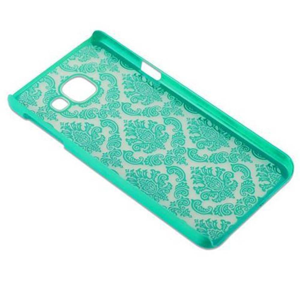 Cadorabo Hülle für Samsung Galaxy A3 2016 Schutz Hülle in Grün Hard Case Schutzhülle Blumen Etui Handyhülle