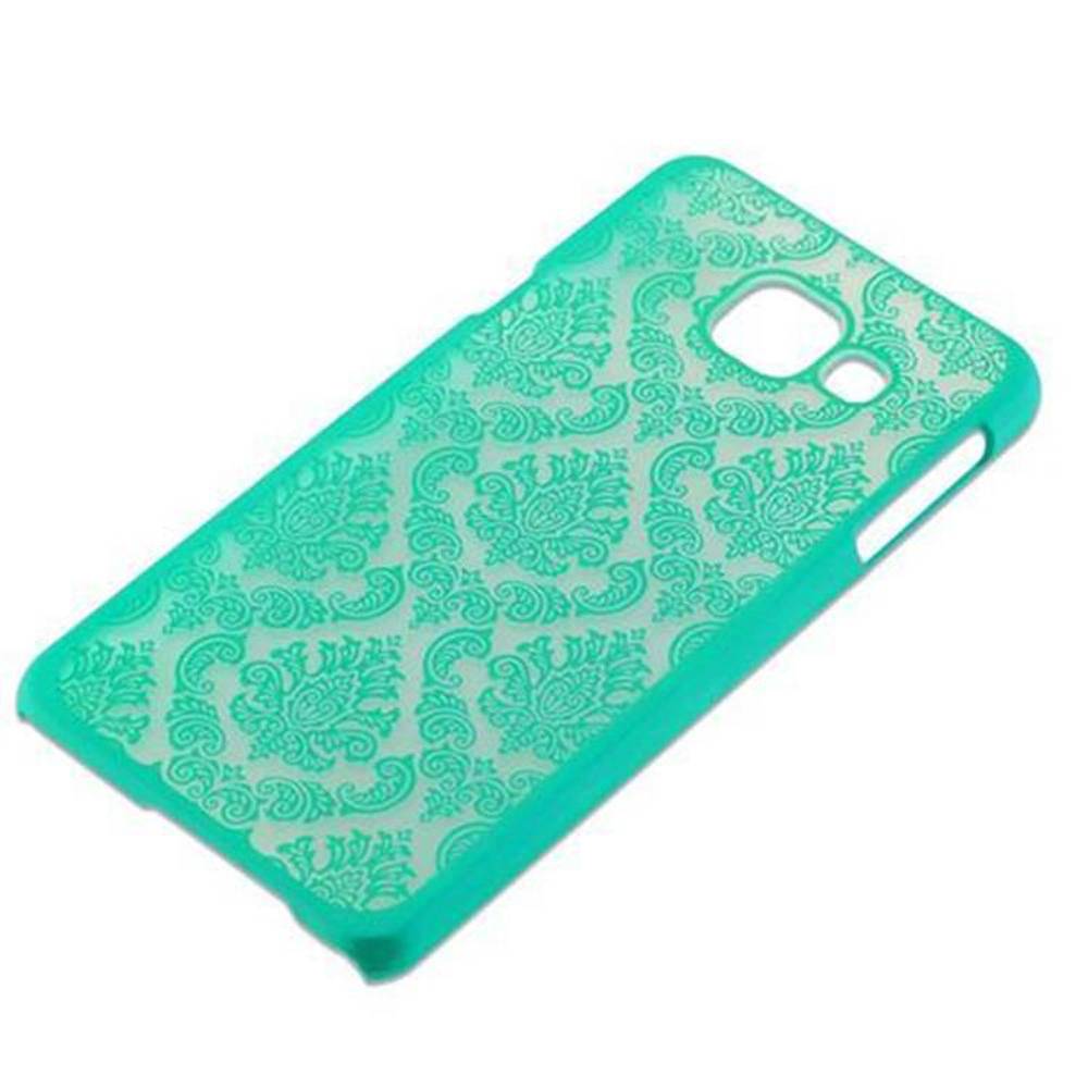 Cadorabo Hülle für Samsung Galaxy A3 2016 Schutz Hülle in Grün Hard Case Schutzhülle Blumen Etui Handyhülle