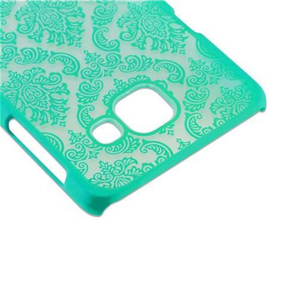 Cadorabo Hülle für Samsung Galaxy A3 2016 Schutz Hülle in Grün Hard Case Schutzhülle Blumen Etui Handyhülle