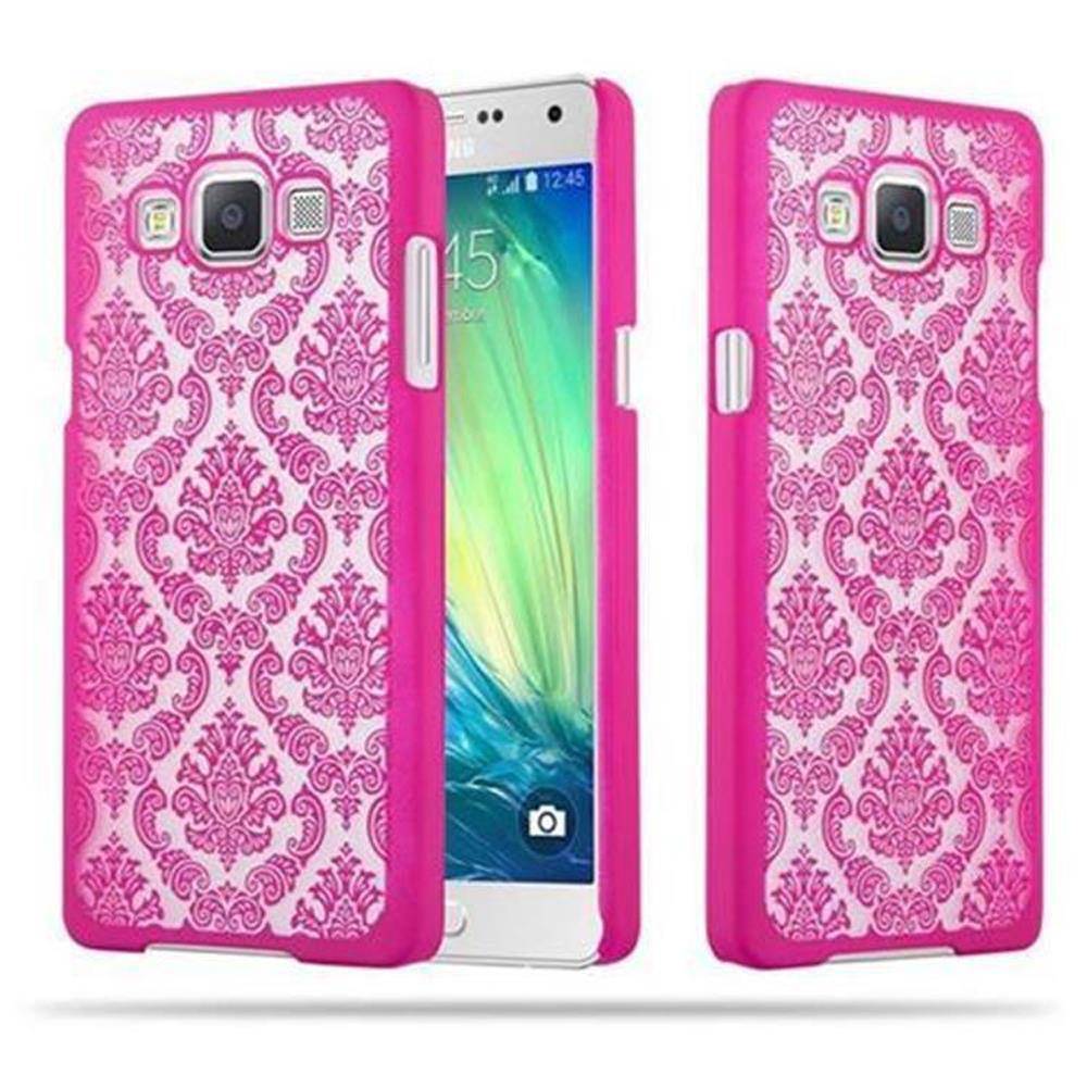 Cadorabo Hülle für Samsung Galaxy A5 2015 Schutz Hülle in Rosa Hard Case Schutzhülle Blumen Etui Handyhülle