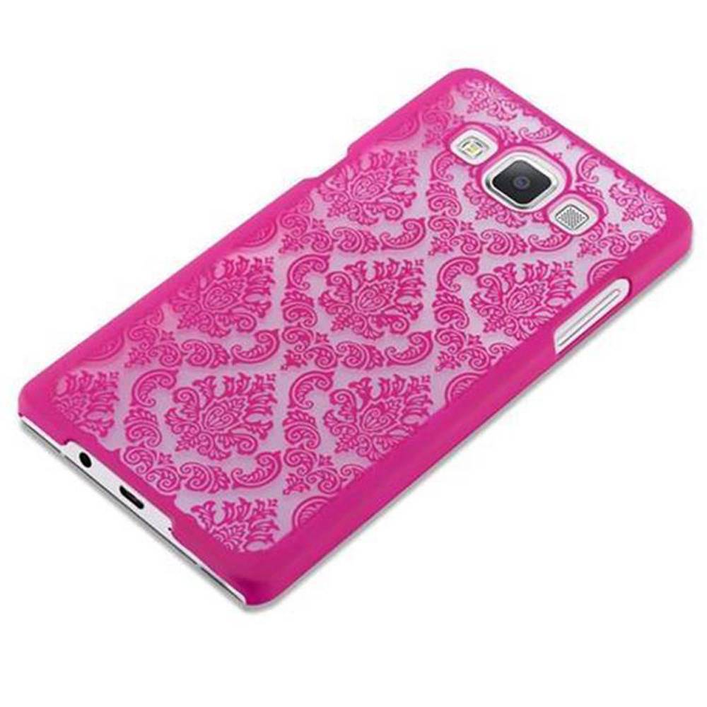 Cadorabo Hülle für Samsung Galaxy A5 2015 Schutz Hülle in Rosa Hard Case Schutzhülle Blumen Etui Handyhülle