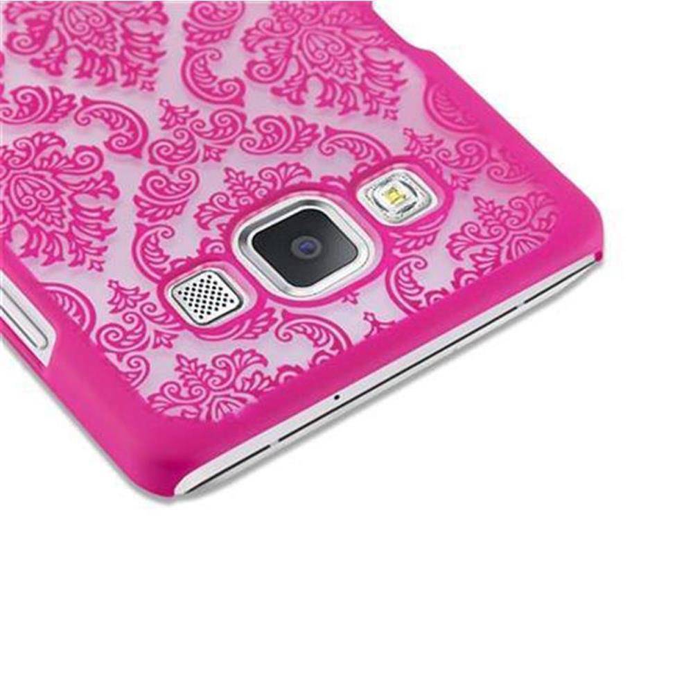 Cadorabo Hülle für Samsung Galaxy A5 2015 Schutz Hülle in Rosa Hard Case Schutzhülle Blumen Etui Handyhülle
