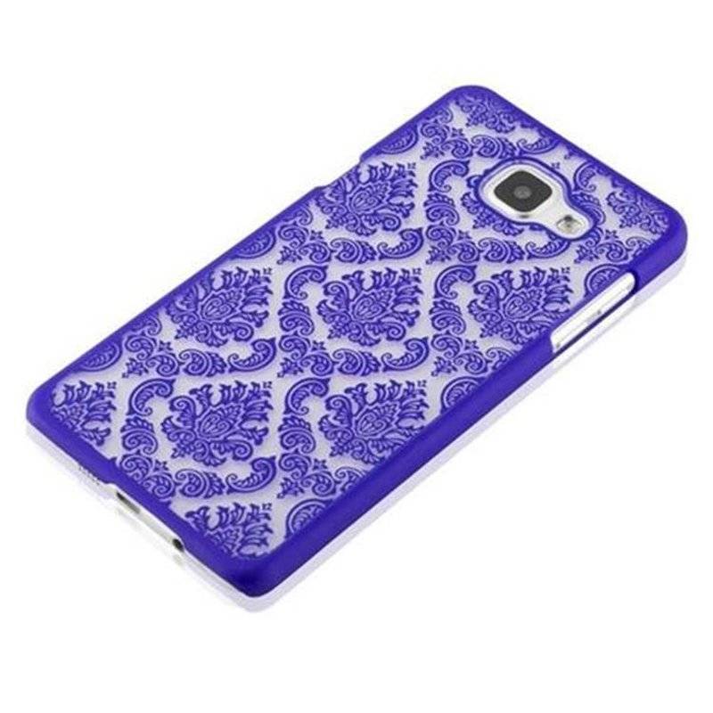 Samsung Galaxy A5 2016 Hardcase Hülle in SCHWARZ von Cadorabo Blumen Paisley Henna Design Schutzhülle