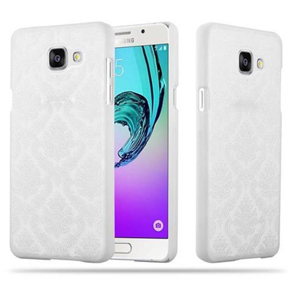 Cadorabo Hülle für Samsung Galaxy A5 2016 Schutz Hülle in Weiß Hard Case Schutzhülle Blumen Etui Handyhülle