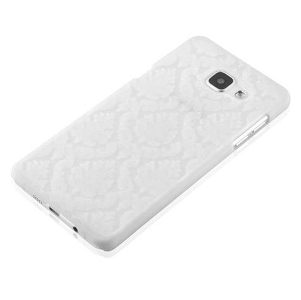 Cadorabo Hülle für Samsung Galaxy A5 2016 Schutz Hülle in Weiß Hard Case Schutzhülle Blumen Etui Handyhülle