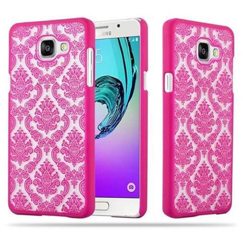 Cadorabo Hülle für Samsung Galaxy A5 2016 Schutz Hülle in Rosa Hard Case Schutzhülle Blumen Etui Handyhülle