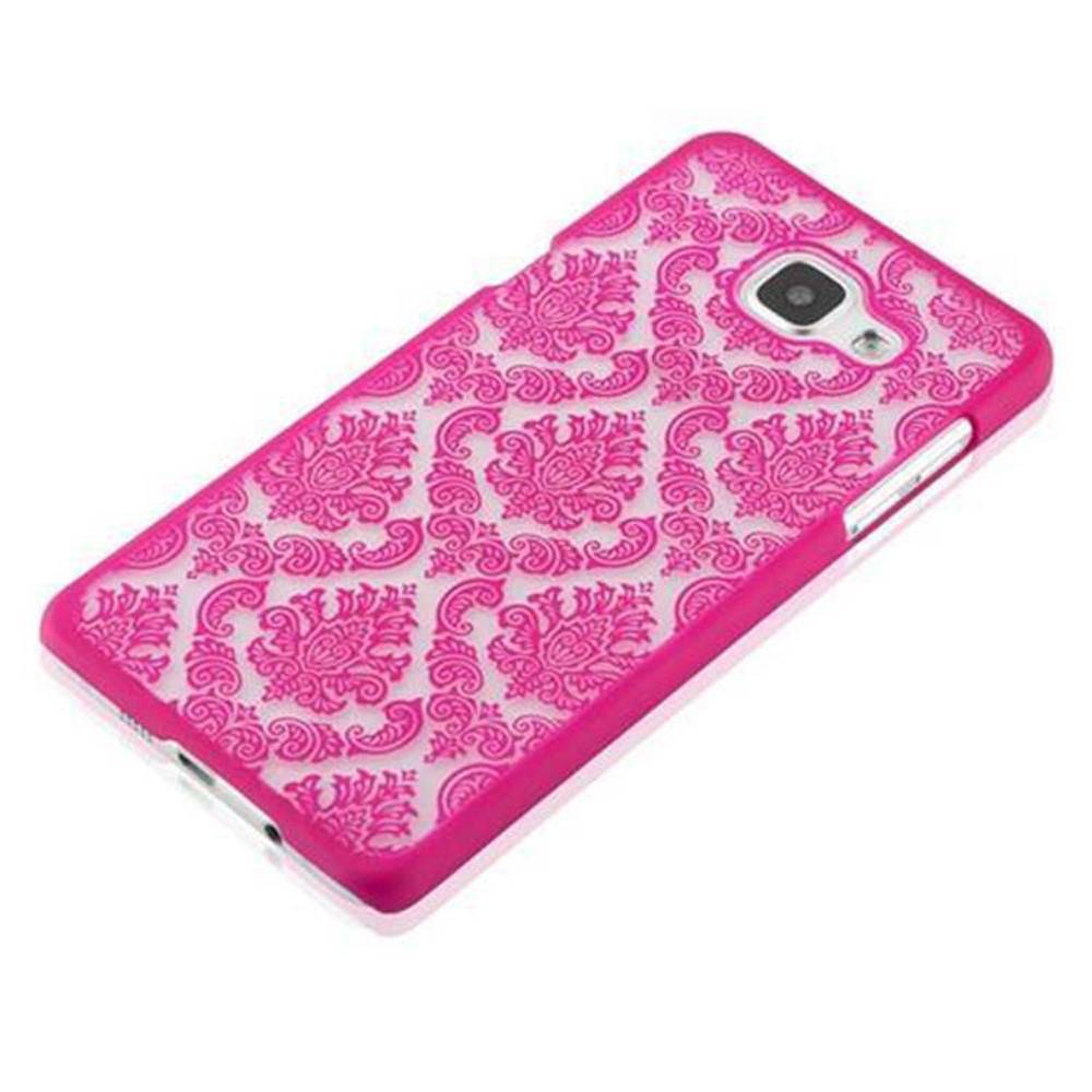 Cadorabo Hülle für Samsung Galaxy A5 2016 Schutz Hülle in Rosa Hard Case Schutzhülle Blumen Etui Handyhülle