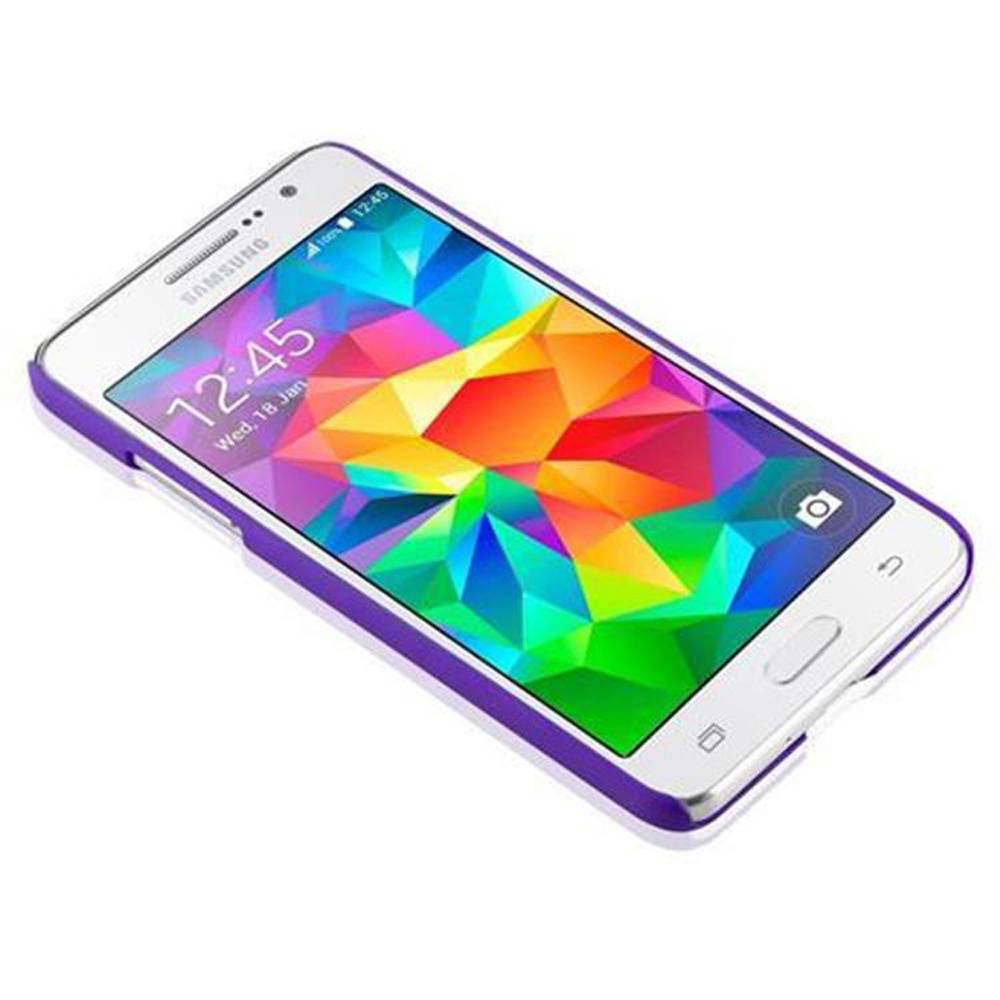 Cadorabo Hülle für Samsung Galaxy GRAND PRIME Schutz Hülle in Lila Hard Case Schutzhülle Blumen Etui Handyhülle