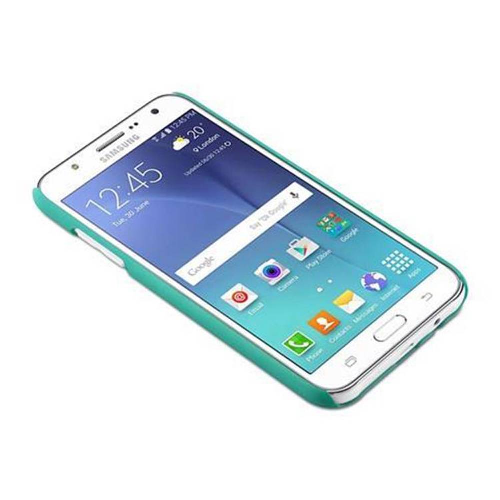 Cadorabo Hülle für Samsung Galaxy J5 2015 Schutz Hülle in Grün Hard Case Schutzhülle Blumen Etui Handyhülle
