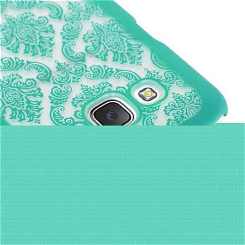Cadorabo Hülle für Samsung Galaxy J5 2015 Schutz Hülle in Grün Hard Case Schutzhülle Blumen Etui Handyhülle