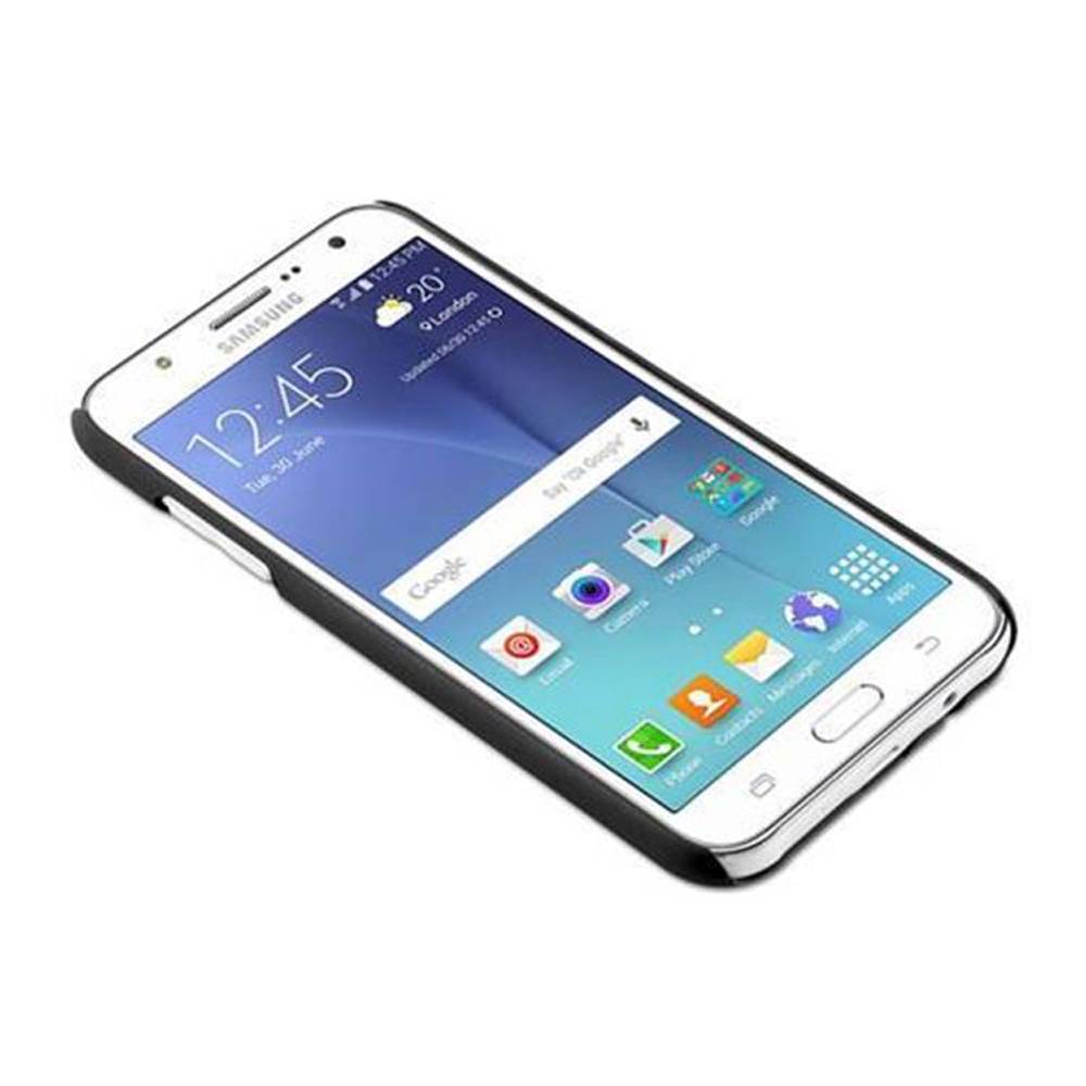 Cadorabo Hülle für Samsung Galaxy J7 2015 Schutz Hülle in Schwarz Hard Case Schutzhülle Blumen Etui Handyhülle