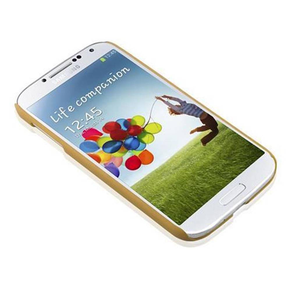 Cadorabo Hülle für Samsung Galaxy S4 Schutz Hülle in Gold Hard Case Schutzhülle Blumen Etui Handyhülle