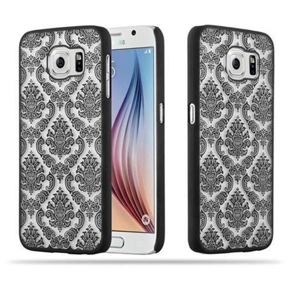 Cadorabo Hülle für Samsung Galaxy S6 Schutz Hülle in Schwarz Hard Case Schutzhülle Blumen Etui Handyhülle