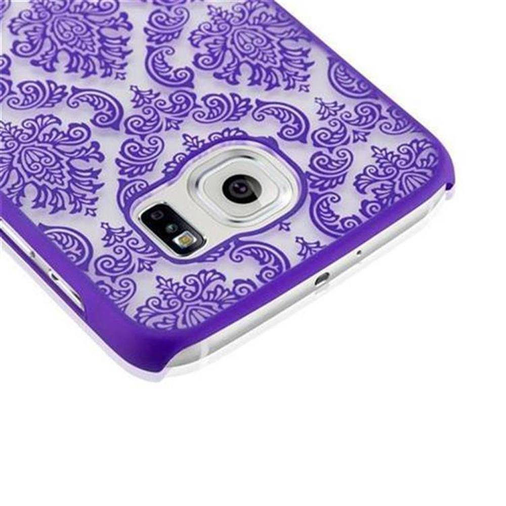 Cadorabo Hülle für Samsung Galaxy S6 Schutz Hülle in Lila Hard Case Schutzhülle Blumen Etui Handyhülle
