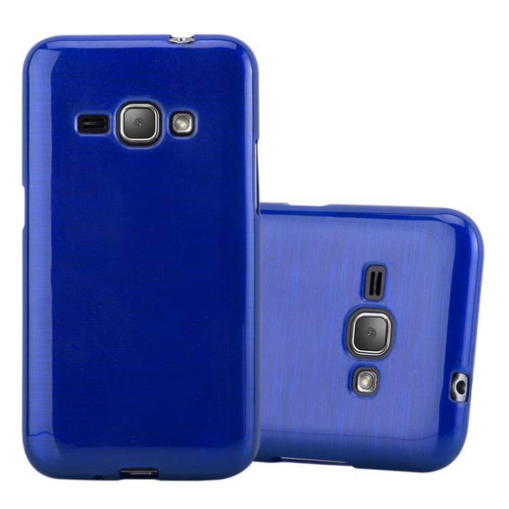 Cadorabo Hülle für Samsung Galaxy J1 2016 Schutz Hülle in Blau Schutzhülle TPU Silikon Etui Case Cover