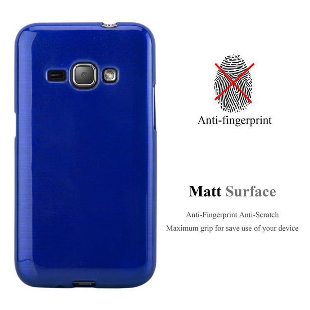 Cadorabo Hülle für Samsung Galaxy J1 2016 Schutz Hülle in Blau Schutzhülle TPU Silikon Etui Case Cover