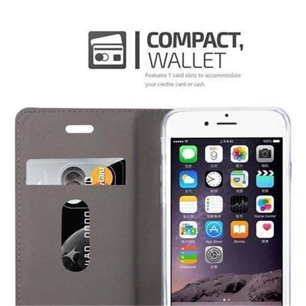 Cadorabo Hülle für Apple iPhone 6 / 6S Schutzhülle in Grau Handy Hülle Etui Book Case Cover