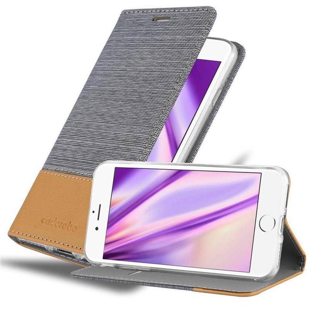 Cadorabo Hülle für Apple iPhone 6 / 6S Schutzhülle in Grau Handy Hülle Etui Book Case Cover