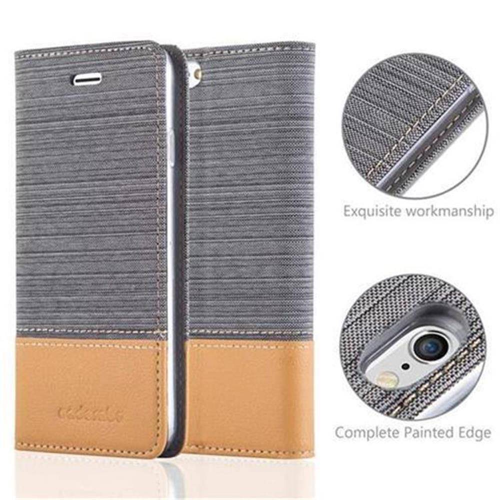 Cadorabo Hülle für Apple iPhone 6 / 6S Schutzhülle in Grau Handy Hülle Etui Book Case Cover