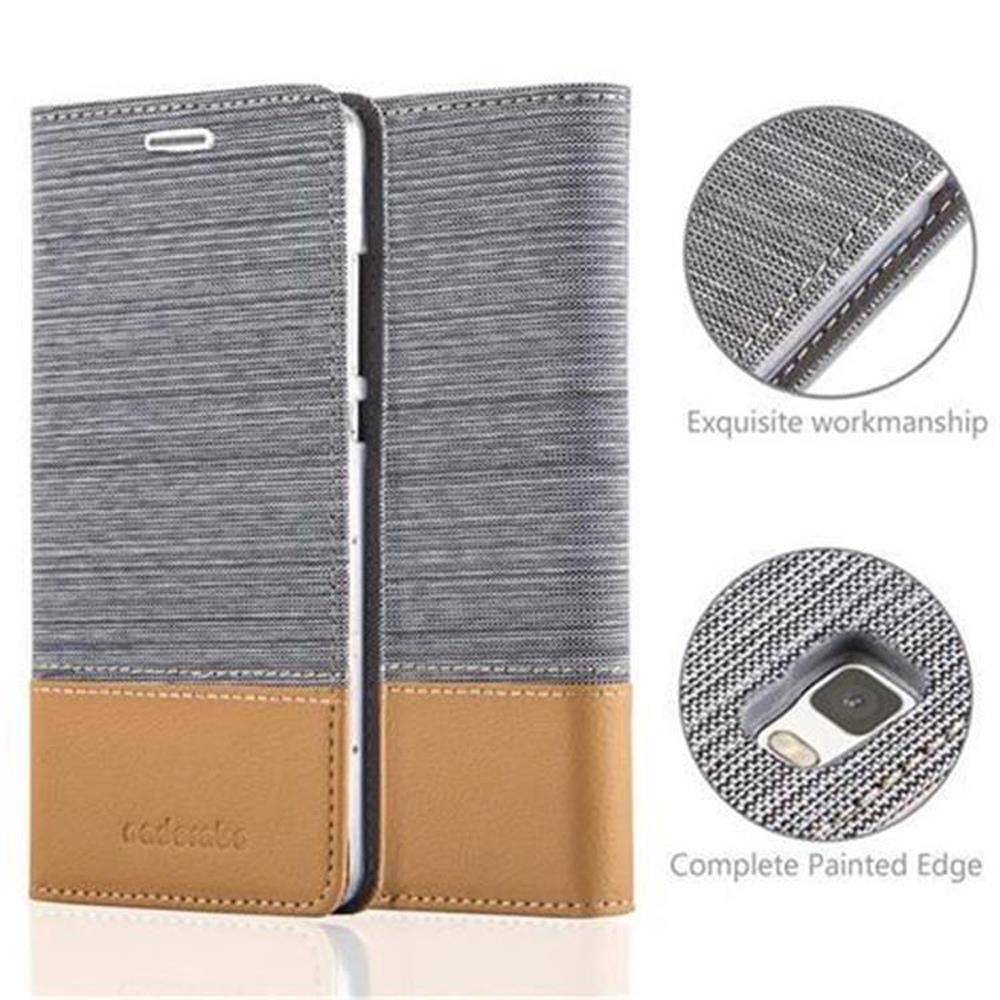 Cadorabo Hülle für Huawei P8 LITE 2015 Schutzhülle in Grau Handy Hülle Etui Book Case Cover