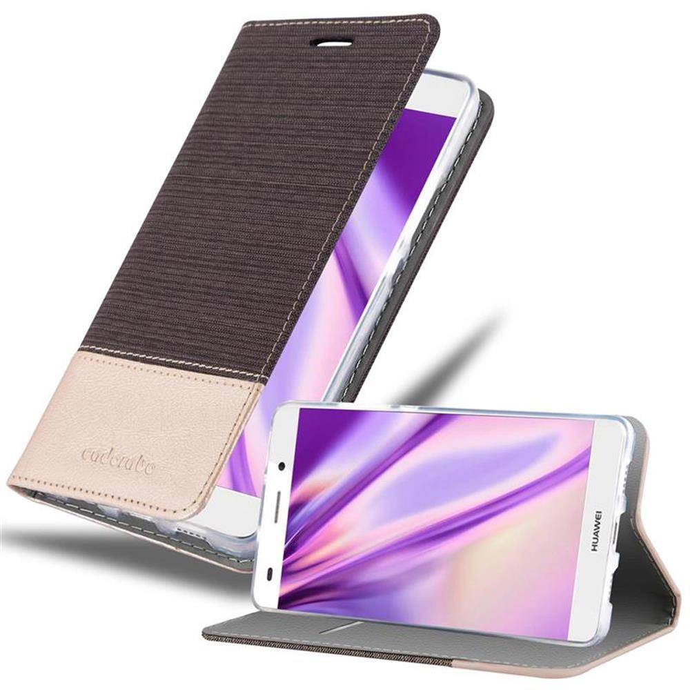 Cadorabo Hülle für Huawei P8 LITE 2015 Schutzhülle in Grau Handy Hülle Etui Book Case Cover