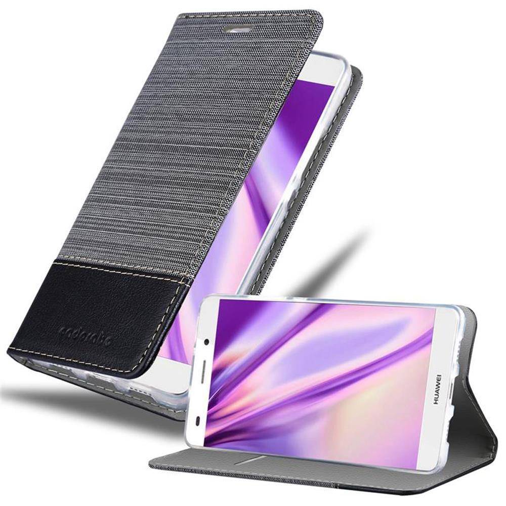 Cadorabo Hülle für Huawei P8 LITE 2015 Schutzhülle in Grau Handy Hülle Etui Book Case Cover