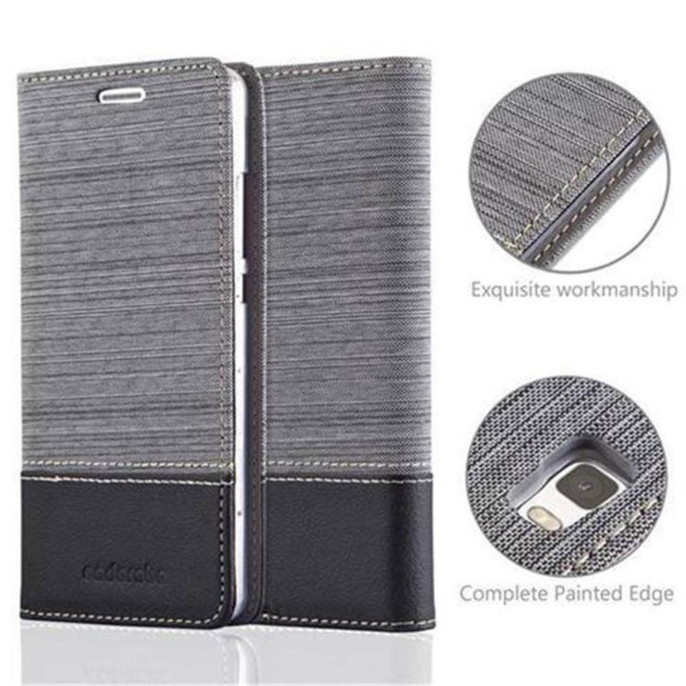 Cadorabo Hülle für Huawei P8 LITE 2015 Schutzhülle in Grau Handy Hülle Etui Book Case Cover